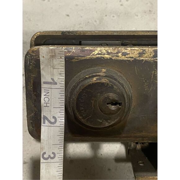 Antique Brass Door Knob and Martise Lock Set pat 1911 - Picture 8 of 8
